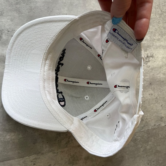 Champion Sports Equipment Logo Snapback Hat White dad hat ball cap - Picture 3 of 3
